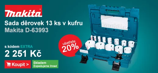 Sada děrovek BiM 13 ks v plastovém kufru Makita D-63993