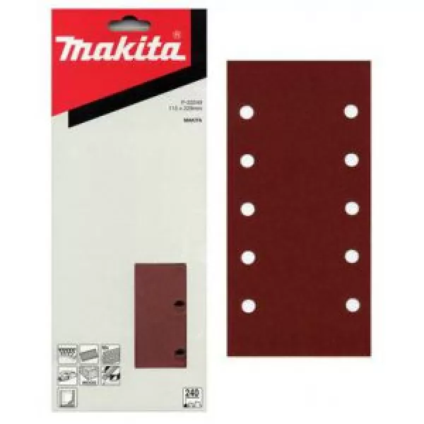 Papír brusný suchý zip 115x229mm 10 děr K80, 10ks Makita P-33196