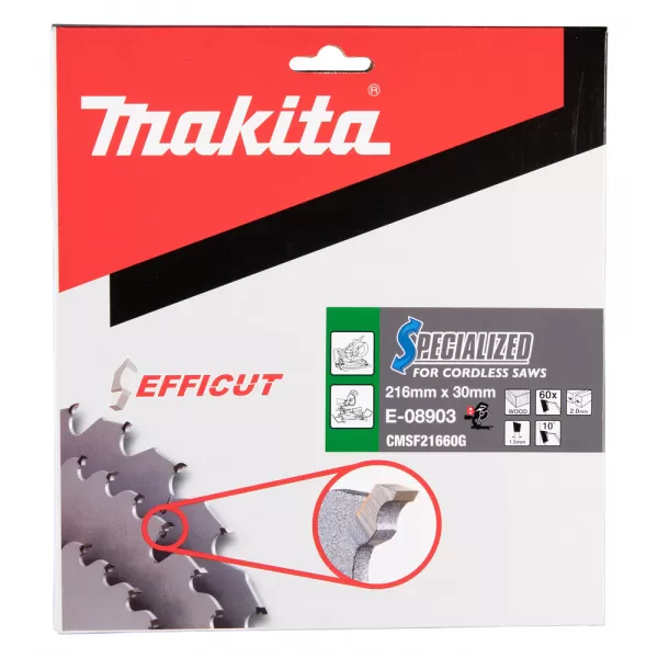 Kotouč pilový dřevo Efficut 216x2x30mm 60Z Makita E-08903