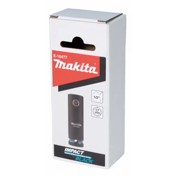Klíč nástrčný prodloužený 1/2", čtyřhran, IMPACT BLACK, 17mm Makita E-16477