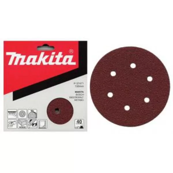Papír brusný suchý zip 150mm 6 děr K120, 10ks Makita P-37518