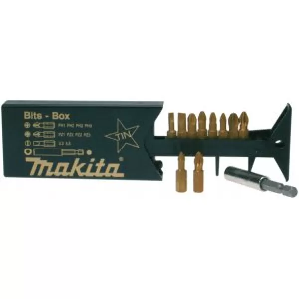Sada bitů 1/4" TiN 11 ks v plastové krabičce Makita P-49046
