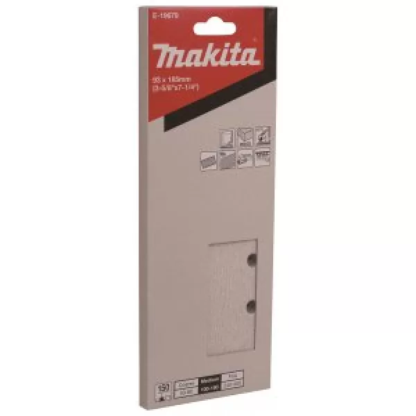 Papír brusný suchý zip 93x185mm 8 děr K150, 10ks Makita E-19679