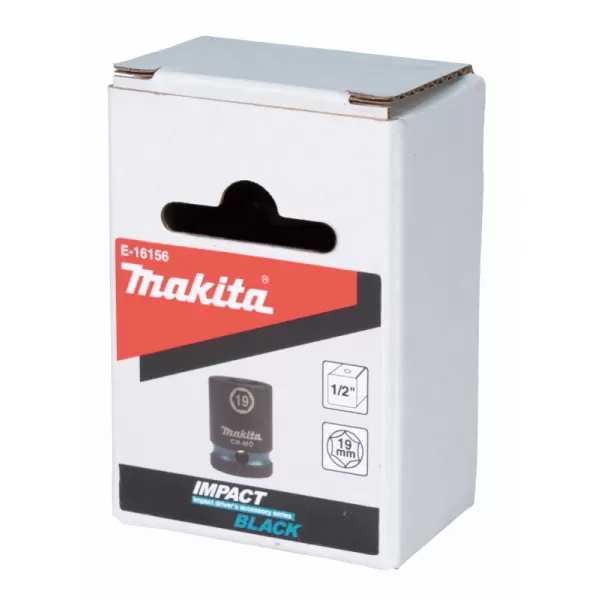 Klíč nástrčný 1/2", čtyřhran, IMPACT BLACK, 19mm Makita E-16156