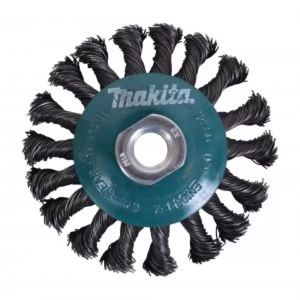 Miskovitý kartáč z ocelového drátu,splétaný drát 0,5mm,100mm Makita D-39861