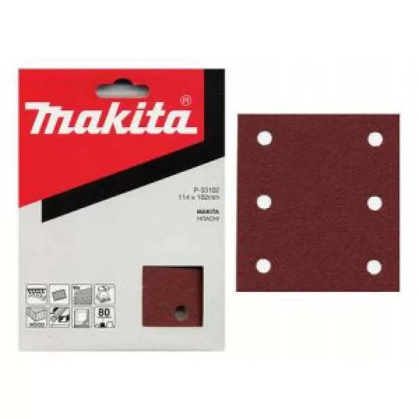 Papír brusný 102x114mm 6 děr K320, 10ks Makita P-33168