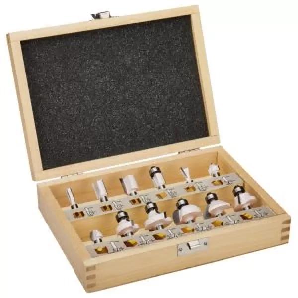 Sada fréz 8 mm 12 ks v dřevěné krabičce Makita D-53556