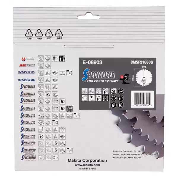 Kotouč pilový dřevo Efficut 216x2x30mm 60Z Makita E-08903