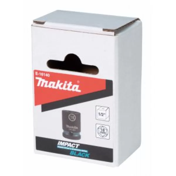 Klíč nástrčný 1/2", čtyřhran, IMPACT BLACK, 18mm Makita E-16140