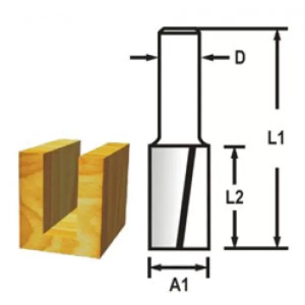 Drážkovací fréza 2 břit stopka 6 mm, 14x19x51 mm Makita D-47488