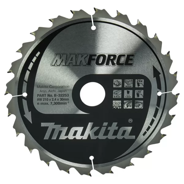 Kotouč pilový dřevo MAKFORCE 210x2.4x30mm 24Z Makita B-32253