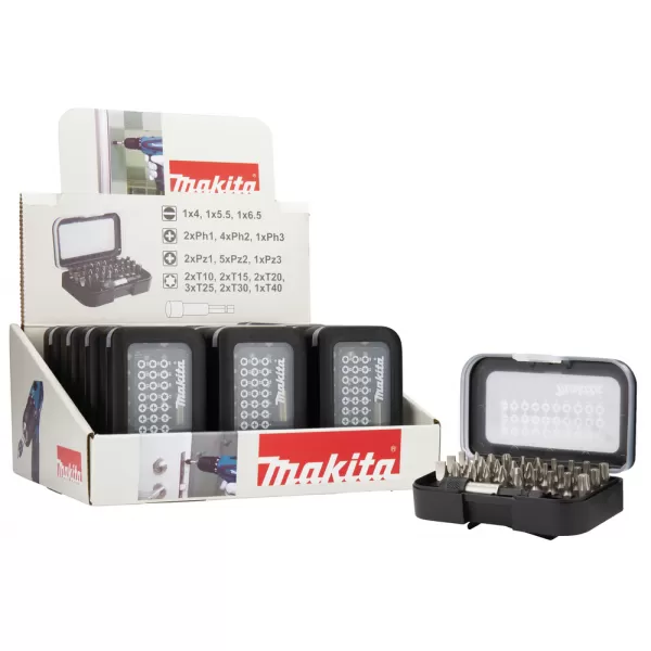 Sada bitů 1/4" 31 ks v plastové krabičce, 12 bal Makita D-30667-12
