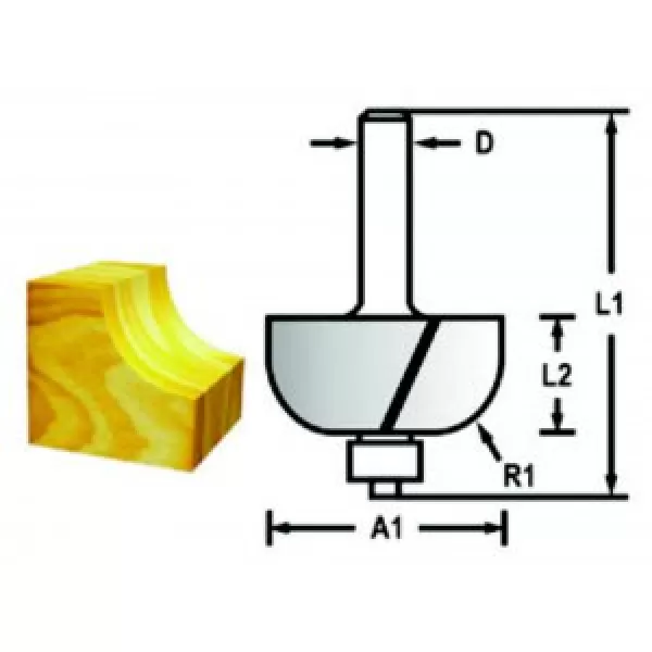 Žlábkovací fréza s ložiskemka 8 mm,15,9x6,35x49 mm Makita D-48583