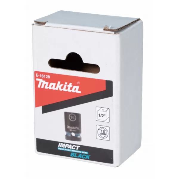 Klíč nástrčný 1/2", čtyřhran, IMPACT BLACK, 16mm Makita E-16128
