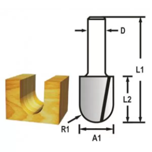 Žlábkovací fréza stopka 8 mm,6,35x12,7x44 mm Makita D-47830