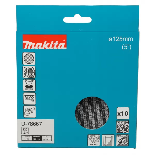 Brusný papír 125mm A120 10ks Makita D-78667