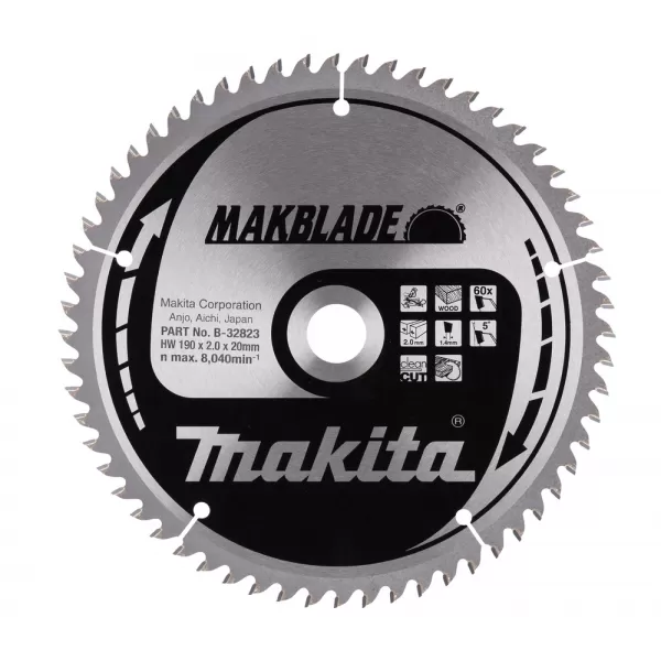 Kotouč pilový dřevo MAKBLADE 190x2x20mm 60Z Makita B-32823