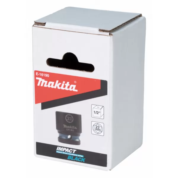 Klíč nástrčný 1/2", čtyřhran, IMPACT BLACK, 23mm Makita E-16190