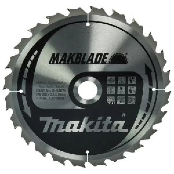 Kotouč pilový dřevo MAKBLADE 260x2.3x30mm 24Z Makita B-33679