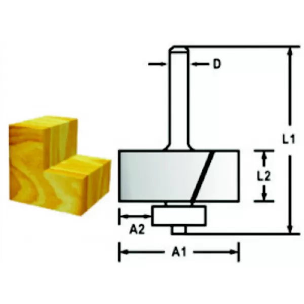 Falcovací fréza s ložiskem stopka 8 mm,31,8x12,2x54,6 mm Makita D-48739