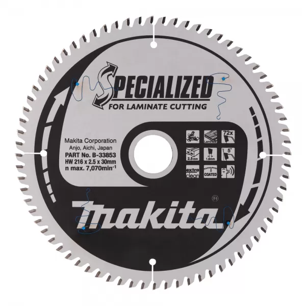 Kotouč pilový lamino SPECIALIZED 216x2.5x30mm 72Z Makita B-33853