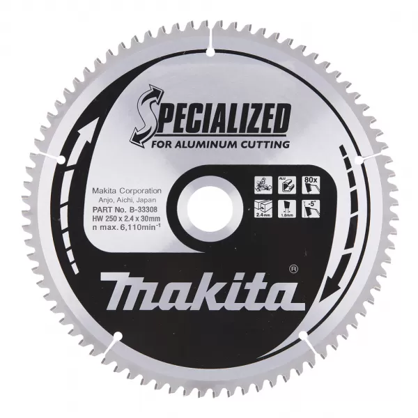 Kotouč pilový hliník SPECIALIZED 250x2.4x30mm 80Z Makita B-33308