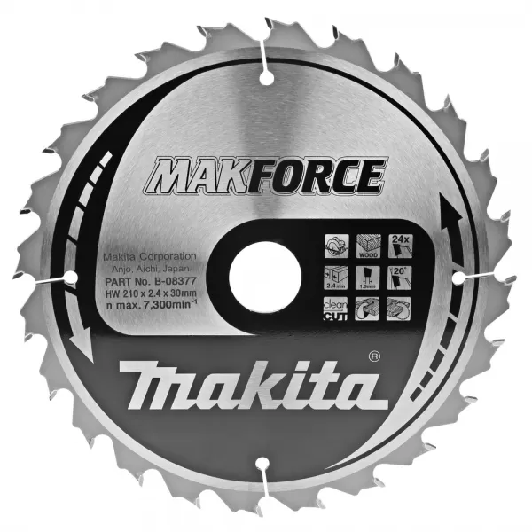 Kotouč pilový dřevo MAKFORCE 210x2.4x30mm 24Z Makita B-08377