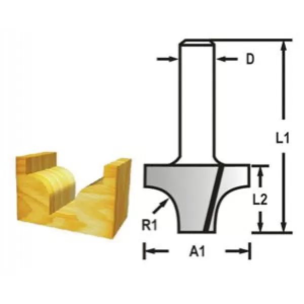Profilová fréza stopka 8 mm,25,4x16x48 mm Makita D-48169