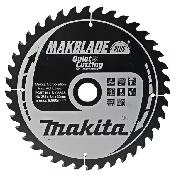 Kotouč pilový dřevo MAKBLADEplus 255x2.4x30mm 40Z Makita B-08648