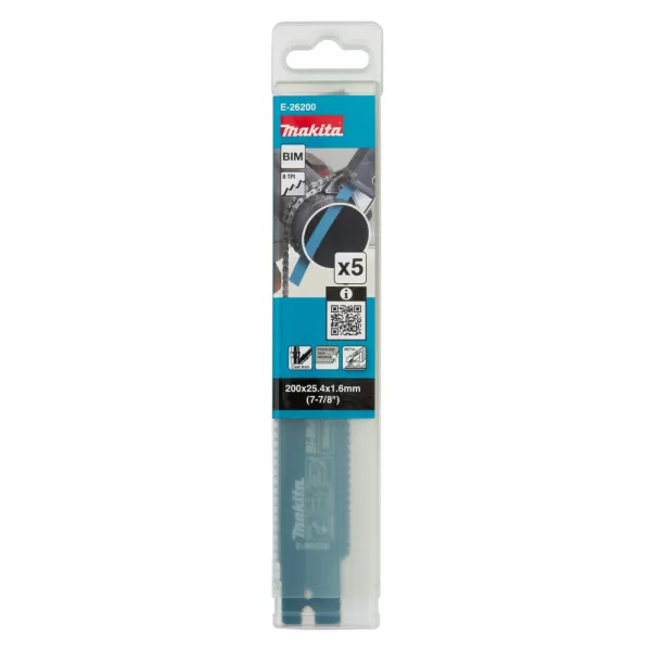 Pilový list BiM 200x1.6mm, 8Z, 5ks special JR003G Makita E-26200