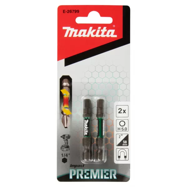 Torzní bit řady Impact Premier (E-form) H5x50mm 2 ks Makita E-26799