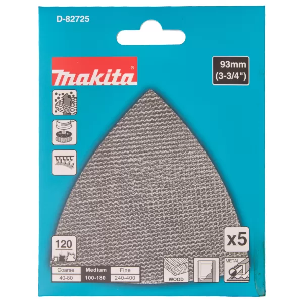 Papír brusný 93x93x93mm A120, 5 ks Makita D-82725