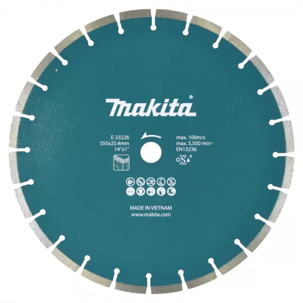 Kotouč řezný diamantový beton 355x2.8x25.4mm pro aku stroje Makita E-23226