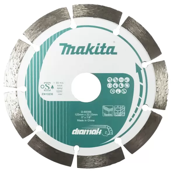 Kotouč řezný diamantový segmentový 125x22.23mm Makita D-80086